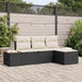 Tuin Sofa Set 4 st Zwart poly rattan