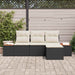 Tuin Sofa Set 4 st Zwart poly rattan