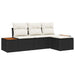 Tuin Sofa Set 4 st Zwart poly rattan