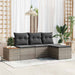 Tuin Sofa Set 4 st Grijs poly rattan