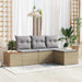 Tuin Sofa Set 4 st Beige poly rattan