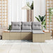 Tuin Sofa Set 4 st Beige poly rattan