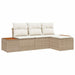 Tuin Sofa Set 4 st Beige poly rattan