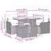 Tuin Sofa Set 5 st 4-Aantal zitplaatsen Bruin en Rood