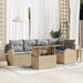 Tuin Sofa Set 6 st Beige en Licht Grijs poly rattan