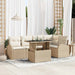 Tuin Sofa Set 6 st Bruin en Crème poly rattan