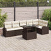 Tuin Sofa Set 7 st Bruin en Crème poly rattan