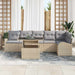 Tuin Sofa Set 7 st Beige en Licht Grijs poly rattan
