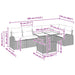 Tuin Sofa Set 7 st Zwart poly rattan