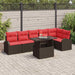 Tuin Sofa Set 7 st 6-Aantal zitplaatsen Bruin en Rood