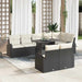 Tuin Sofa Set 9 st Zwart en Crème poly rattan