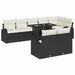 Tuin Sofa Set 9 st Zwart en Crème poly rattan
