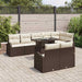 Tuin Sofa Set 9 st Bruin en Crème poly rattan