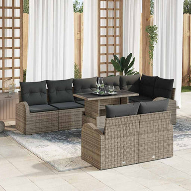 Tuin Sofa Set 9 st Grijs poly rattan