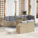 Tuin Sofa Set 9 st Beige en Licht Grijs poly rattan