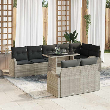 Tuin Sofa Set 9 st Lichtgrijs poly rattan
