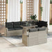 Tuin Sofa Set 9 st Lichtgrijs poly rattan