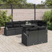 Tuin Sofa Set 9 st Zwart poly rattan