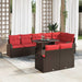 Tuin Sofa Set 9 st 8-Aantal zitplaatsen Bruin en Rood