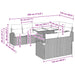 Tuin Sofa Set 9 st 8-Aantal zitplaatsen Bruin en Rood