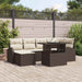 Tuin Sofa Set 7 st Bruin en Crème poly rattan