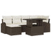Tuin Sofa Set 7 st Bruin en Crème poly rattan