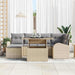 Tuin Sofa Set 7 st Beige en Licht Grijs poly rattan