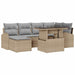 Tuin Sofa Set 7 st Beige en Licht Grijs poly rattan