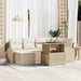 Tuin Sofa Set 7 st Beige en Crème poly rattan