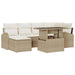 Tuin Sofa Set 7 st Beige en Crème poly rattan