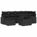 Tuin Sofa Set 7 st Zwart poly rattan