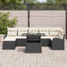 Tuin Sofa Set 8 st Zwart en Crème poly rattan