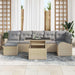 Tuin Sofa Set 8 st Beige en Licht Grijs poly rattan