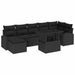 Tuin Sofa Set 8 st Zwart poly rattan