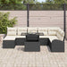 Tuin Sofa Set met kussen 9 pcs Zwart en crème