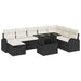 Tuin Sofa Set met kussen 9 pcs Zwart en crème