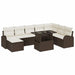 Tuin Sofa Set 9 st Bruin en Crème poly rattan