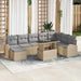 Tuin Sofa Set 9 st Beige en Licht Grijs poly rattan