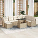 Tuin Sofa Set 9 st Beige en Crème poly rattan