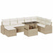 Tuin Sofa Set 9 st Beige en Crème poly rattan