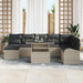 Tuin Sofa Set 9 st Lichtgrijs poly rattan