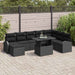 Tuin Sofa Set 9 st Zwart poly rattan
