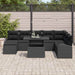 Tuin Sofa Set 9 st Zwart poly rattan