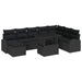 Tuin Sofa Set 9 st Zwart poly rattan