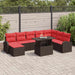 Tuin Sofa Set 9 st Bruin en Rood poly rattan