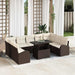 Tuin Sofa Set 10 st Bruin en Crème poly rattan