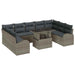 Tuin Sofa Set 10 st Grijs poly rattan