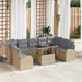 Tuin Sofa Set 10 st Beige en Licht Grijs poly rattan