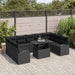 Tuin Sofa Set 10 st Zwart poly rattan