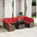 Tuin Sofa Set 10 st 9-Aantal zitplaatsen Bruin poly rattan
